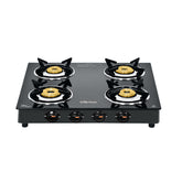 Surya Flame "SPLENDOR GLASS COOKTOP" L.P.G Stove 4 Burner, ISI Certified, Doorstep Services, 2 Years Warranty